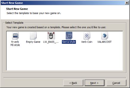 Select Template dialog