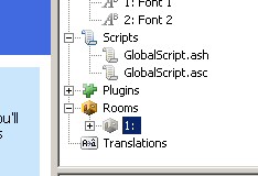 The Rooms list in the project tree