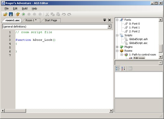 Script editor after adding a hotspot event