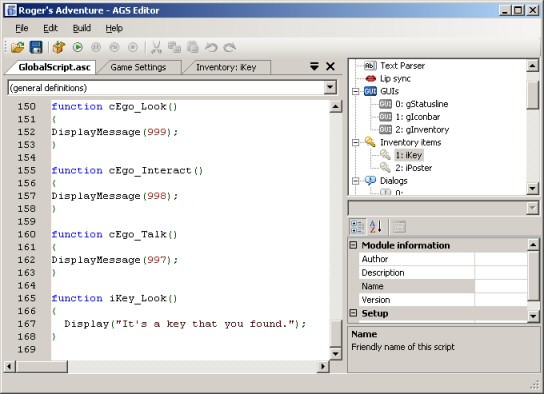 Script for looking at the key