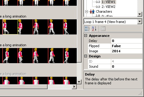 Property Grid showing frame properties